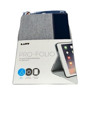NWT Pro•Folio Folding Stand Case for iPad mini 4 - Blue/Gray